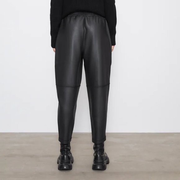 ZARA NEW COATED PANTS BLACK size M - Picture 2 of 8